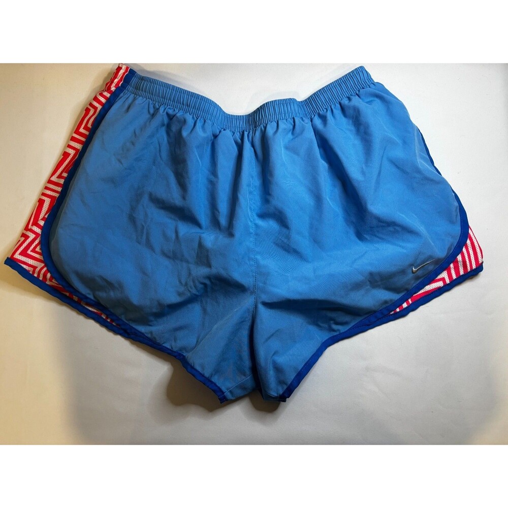 Nike Dri-Fit Tempo Athletic Running Shorts Blue Pink Brief Liner Women's Size XL